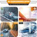 AUTOBOO 24"+20" Windshield Wipers with 11" Rear Wiper Blade Replacement for Kia Sorento 2011 2012 2013 2014 2015, 2010-2019 Kia Soul Soul EV-Original Factory Quality (Pack of 3)