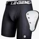 Men Football Compression Shorts w/Cup Straps Protective Athletic Sliding Underwear Baseball Lacrosse Cricket