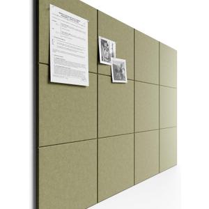 Bumusty Large Cork Board 48" x 36" Alternative - 12 Pack Felt Wall Tiles with 70 Safe Removable Adhesive Tabs, 30 Pushpins, Cork Boards for Walls Pin Board Bulletin Board Office Decor (Olive Green)