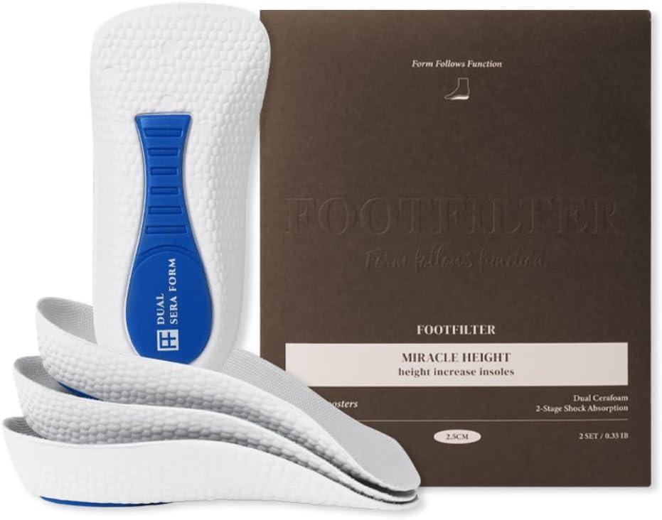 Height Increase Insole Men and Women, Soft, Comfort, Korea Insole, 1 Inch Soft Comfort, 2 Pack (3.5cm)