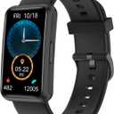 HUAKUA Fitness Tracker No Bluetooth No APP No Phone Needed, Fitness Watch for Men Women Parents IP68 Waterproof with Full Touch Screen Steps Calories Counter Sleep Tracker Alarm Clocks (Black)