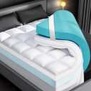 Dual Layer Memory Foam Mattress Topper for Pain Relief with 2X Support, 2" Fluffy Pillow Top Full Mattress Topper Plus 2" Odor-Free Cooling Gel Memory Foam Ultra Comfort Mattress Pad Cover