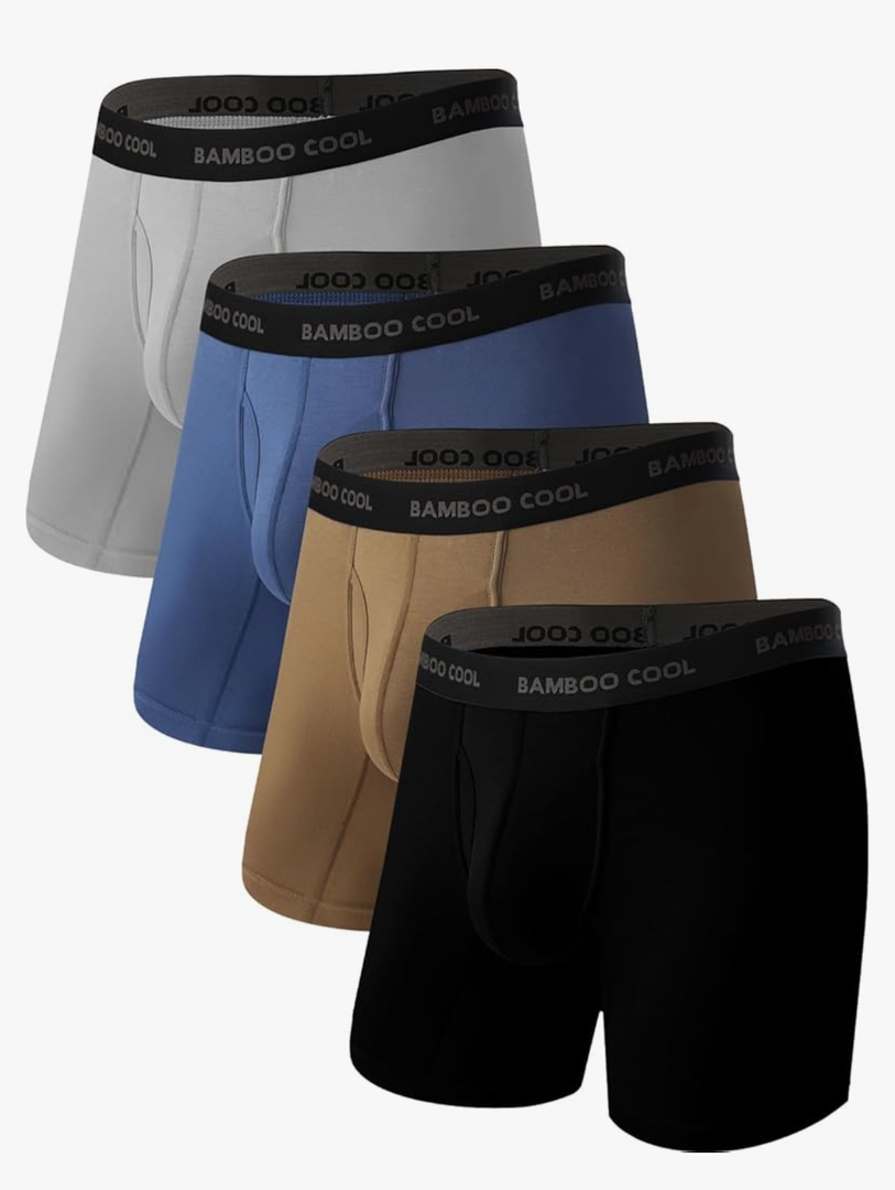 BAMBOO COOL Men's Ultra Breathable Underwear,No Riding Up Boxer Briefs with ComfortFlexible Waistband,Multipack 300+ Bought in Past Month XXL