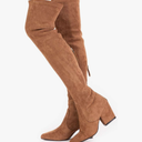 N.N.G Women Over the Knee Boots Thigh High Suede Block Winter Low Above Flat Long OTK Comfort Pointed toe Size 41