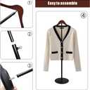 4 Pack T Shirt Display stand, Adjustable T shirt Shoulder Stand for Vendor Portable Hanging wooden Clothes Rack for Clothing Dress Jacket Coat Retail 17-31 Inch, Black