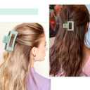 Hair Claws 16 Pcs Hair Clips for Women Thin Thick Curly Hair Large and Small Matte Banana Clips Strong Hold Nonslip (Green series)