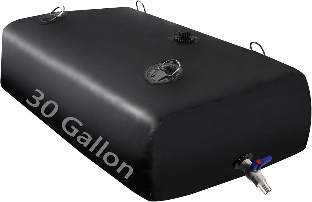 Water Tank, Water Storage Bladder, Portable Water Tank, Water Bladder Tank, Large Water Storage, Water Storage Containers for Camping, Garden, Emergency Water Storage Black (30GAL)
