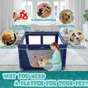 XVISHX 42x42 Inches Puppy Playpen with Dog Pads, Dog Playpen for Puppies or Small Dogs, Pet Playpen for Indoor & Outdoor, Sturdy Safety DogPen with Thickened Fabric, High-Strength Nylon Wire Mesh