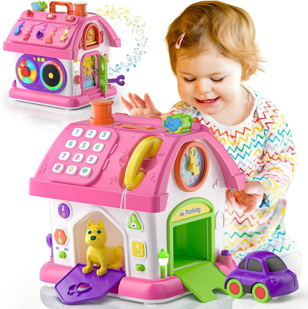 Vahome Musical Montessori Toys for 1 Year Old Girl Gifts, First Birthday Gifts for 1 Year Old Girl, Educational Baby Toy 12-18 Month Toddlers Ages 1-2 (Pink)