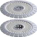 Drain Hair Catcher, Bathtub Shower Drain Hair Trap, Strainer Stainless Steel Drain Protector(2 PCS)