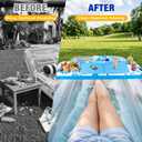 Ayeboovi Extra Large Inflatable Tanning Pool Float Tray - 61" L x 18" W Non-Slip Sunbathing Bed Tray with Cooler Ice Bar for Tanning Lounge Raft & Blow up Suntan Tub Pool Stuff Party Gifts
