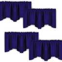 NICETOWN Navy Blue Blackout Valance Curtains - Modern Design 52 inches by 18 inches Scalloped Rod Pocket Window Drapes/Draperies for Living Room/Bedroom/Apartment, Window Dressing Panels, 2 Sets