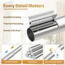 TONIAL Curtain Rod 32 to 115 Inch(2.6-9.6ft), Telescoping Splicing 3/4 Drapery Rods for Windows 83 to 110 Inch(6.9-9.1ft), Decorative Single Rod with Small Cap Finial, Silver