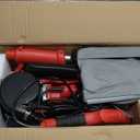 Drywall Sander, 2025 Upgraded 8-Amp Popcorn Ceiling Removal Tool with 7 Variable Speed 800-1800RPM, Drywall Sander with Vacuum Dust Collector with Extendable Handle, LED Light, 12pcs Sanding Discs,Red