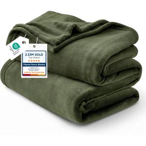 Bedsure GentleSoft Fleece Throw Blanket Olive Green - 300GSM Blankets for Couch, Sofa, Bed, Soft Lightweight Plush Cozy Throws for Toddlers, 50x60 inches