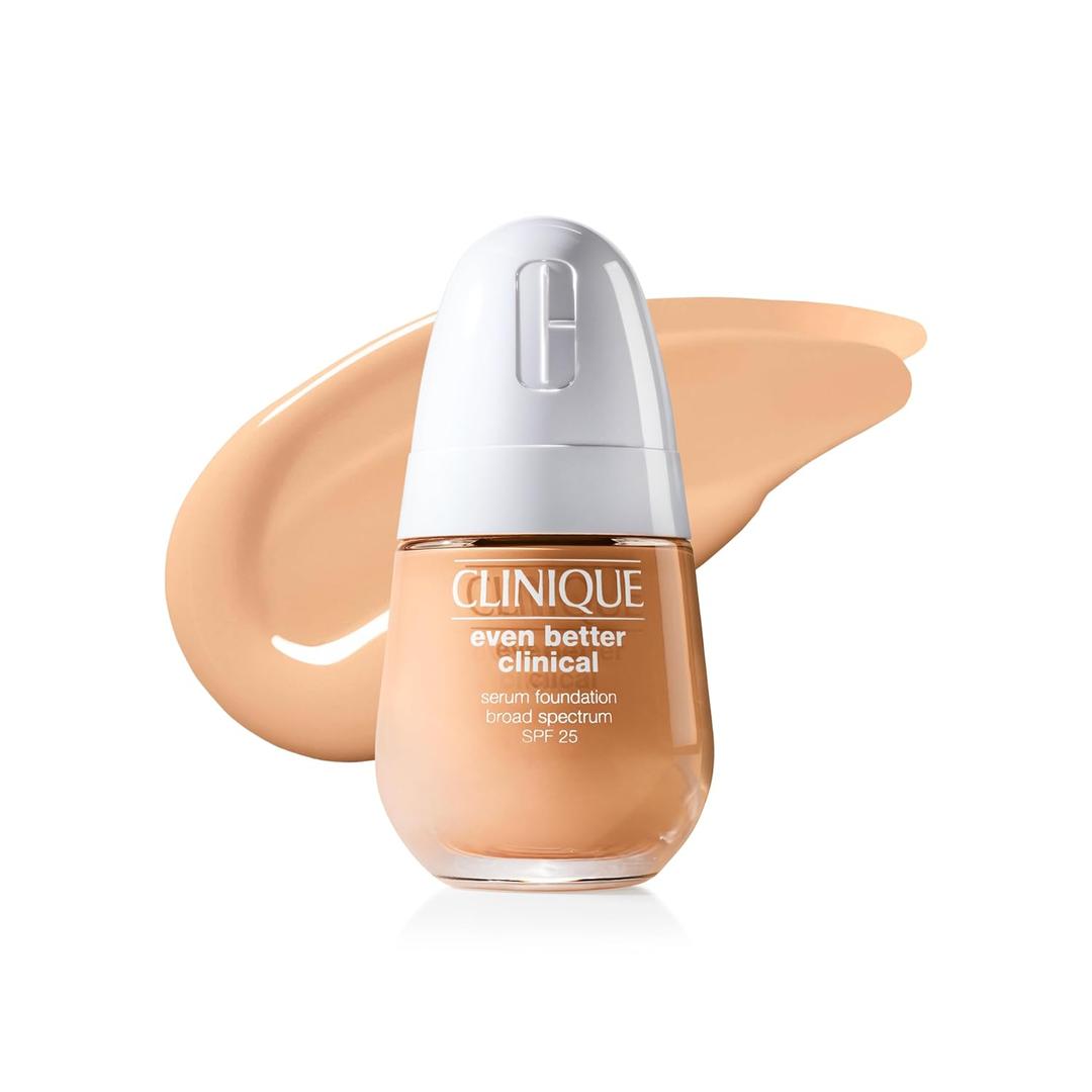 Clinique Even Better Clinical Serum Full Coverage Hydrating Foundation Broad Spectrum SPF 25 With Vitamin C, Salicylic Acid + Hyaluronic Acid For Oily Skin Types (AN Golden Neutral WN 46 - medium fair, warm-neutral undertones)