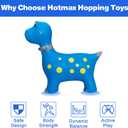 HotMax Bouncy Horse, Dinosaur Hopper Toys for Kids, Inflatable Ride on Bouncy Animals Toys for Toddlers, Jumping Horse for Baby Birthday Gift for Boy or Girl 18 Months 2-4 Year Old (Blue)