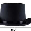 Super Z Outlet Black Top Hat Satin Costume Magician Fancy Style Party Accessory (Black), Large