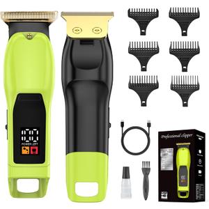 Beard Trimmer for Men, Rechargeable Cordless Hair Clipper with LED Display & Hangable Design, 180min Runtime, 6 Combs, Type-C Charging for Face, Neck, Groin & Manscaping, Ideal Gift