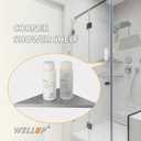 WELLUP Brushed Nickel 10 Corner Shower Shelf Bathroom Shower Shelves, 2 Pack Triangular 304 Stainless Steel Shower Corner Shelf for Tiled Walls, No Drilling