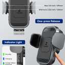 ZeeHoo Wireless Car Charger, 15w Fast Charging, Auto Clamping Car Phone Mount, Cell Phone Holder Charger, for iPhone 17 16 15 14 13 12 11 Pro Max Xs, Samsung Galaxy S23+ S22, Etc.(Grey)