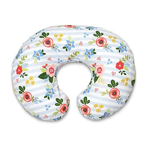Boppy Original Nursing Pillow, Pink Garden, Ergonomic Nursing Essentials for Bottle and Breastfeeding, Firm Fiber Fill, with Removable Pillow Cover