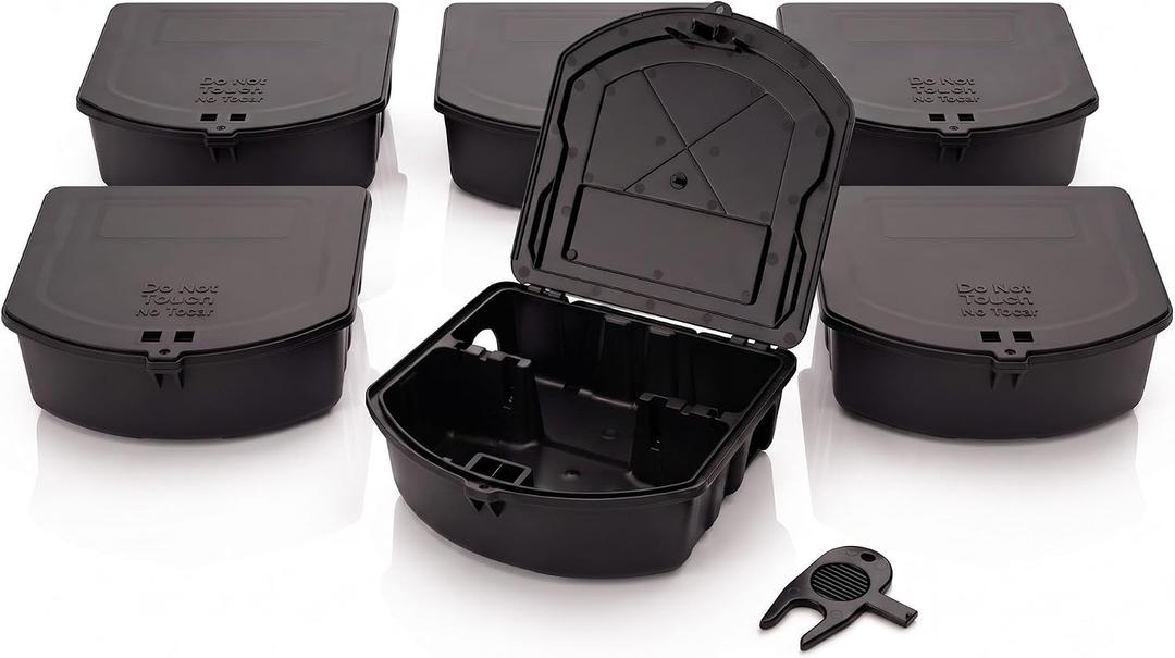B&G Standard Rodent Station, 6 Pack with Universal Key, Tamper-Resistant