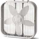 20" Classic Box Fan with Weather-Resistant Motor, 3 Speeds, 22.5" H, White