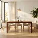 NTC Flow 71 Inch Modern Design, Rectangular Dinner Table for Dining Room, Living Room Furniture, Effortless Assembly, Dark Walnut