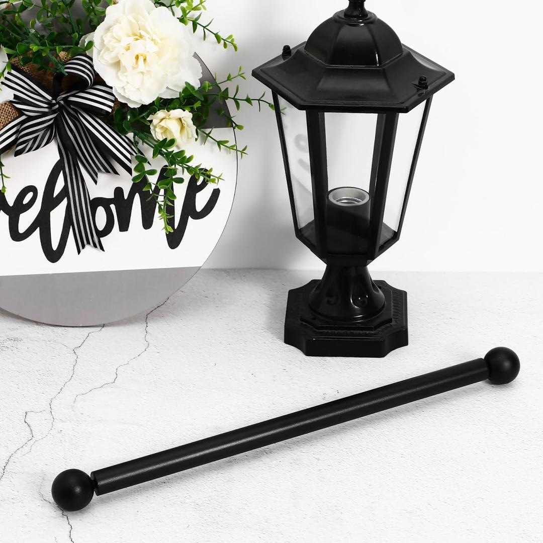 4 x Hemobllo Steel Lamp Post Cross Arm 16.14In Outdoor Light Pole Ladder Rest Replacement with Decorative Ball Ends for Hanging Lanterns and Signs