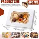 Eaasty 200 Pcs Bakery Boxes 8 x 6 x 2.5 Inch Rectangle Cookies Boxes with Windows for Pastry Baking, Cupcakes, Donuts, Dessert, Chocolate, Mini Pie Treat Packaging