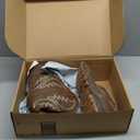 Rollda Cowboy Boots for Men Western Boots Men's Square Toe Chunky Heel Mid-Calf Boots Classic Embroidered Pull On Boots (9.5, Brown/Dark Brown)