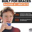 Shock Doctor Braces Football Mouth Guard, Upper and Lower Teeth. Convertible, Ultra Double Protection, Comfortable and Durable Mouthguard.