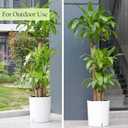 SAROSORA Large Round Self Watering Planter Pot 12.5'' 2-Pack for Home Garden Patio Tall Tree(White 2-Pack)