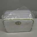 Dumplings Storage with 4 Layers, Stackable with Buckle, Lid & Handle for Cookies Wonton Donuts Box Organizer For Fridge, White-Green