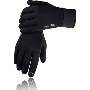 SIMARI Winter Gloves Women Men Ski Snow Gloves Liner Thermal Warm Touch Screen, Suit for Running, Cycling, Biking, Hiking, Driving, Walking, Typing, Freezer Work, Sports, Soccer, Shooting, Gaming 102 (Large, Black)