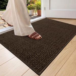 Color&Geometry Ultra-Thin Indoor Door Mat Entrance, 24"x36" Brown