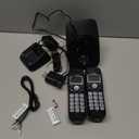 VTech 2Handsets Cordless Phone with DECT 6.0, FullDuplex Speakerphone, Lighted Display, Backlit Keypad, Caller ID/Call Waiting, Volume Control, Hearing Aid Compatible, Wall Mount | VG13121 (Black)