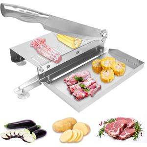 Bone Meat Cutter, Manual Meat Slicer Meat Cutting Machine Ribs Meat Chopper Slicing Machine for Home for Fish, Beef, Chicken, Ribs, Jerky, Vegetable, Deli Food