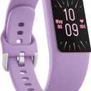 FITVII Slim Fitness Trackers, Fitness Watch with 24/7 Heart Rate, Blood Pressure, Blood Oxygen, Stress Monitor, AMOLED Activity Tracker Step Calorie Counter, IP68 Waterproof Smart Watch for Women Men