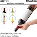 WOTOR Wine Saver Vacuum Pump with 4 Stoppers, Wine Stopper & Preserver, Reusable Bottle Sealer Keeps Fresh, Ideal Accessories Gift (Flat Handle) (Black)