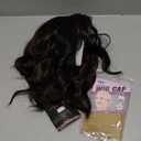 Black Mix Brown Short Wavy Wig for Women Lace Hairline Bob Style Synthetic Heat Resistant - Natural Appearance for Everyday Hairstyle 14 Inch