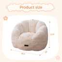 MAXYOYO Kids Bean Bag Chair, Floral Shaped Bean Bag Sofa, Plush Faux Fur Toddler Couch with Petal Backrest for Boys Girls, Stuffed Cozy Sofa for Nursery, Bedroom, Beige, Standard