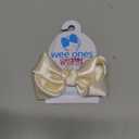 Wee Ones Girls' French Satin Hair Bow with a Knot Wrap Center, No-Slip Hair Clip, Handmade (Ecru)