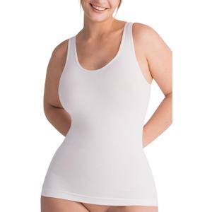 SHAPERMINT Compression Tank Cami - Tummy and Waist Control Body Shapewear Camisole for Women (White, L)