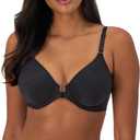 Bali Women's Underwire Shaping Bra, Comfort Revolution T-shirt Bra, Front-close Bra (42B, Black)