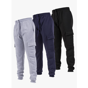 Ultra Performance 3 Pack Mens Sweatpants, Fleece Cargo Joggers for Men with Pockets 2XL