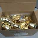 30 Pieces Craft Bells Small Brass Bells for Crafts Mini Vintage Bells with Spring Hooks Tiny for Hanging Wind Chimes Making Dog Training Doorbell Wedding Decor, 1.65 x 1.5 Inch(Gold)