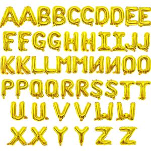 52 Pieces 16 Inches A-Z Letter Balloons  2 Sets of Alphabet Mylar Balloon (Each Letter Includes 2 Balloons) for Party Decorations, Birthday, Graduation and Hanging Alphabet Banners (Gold)