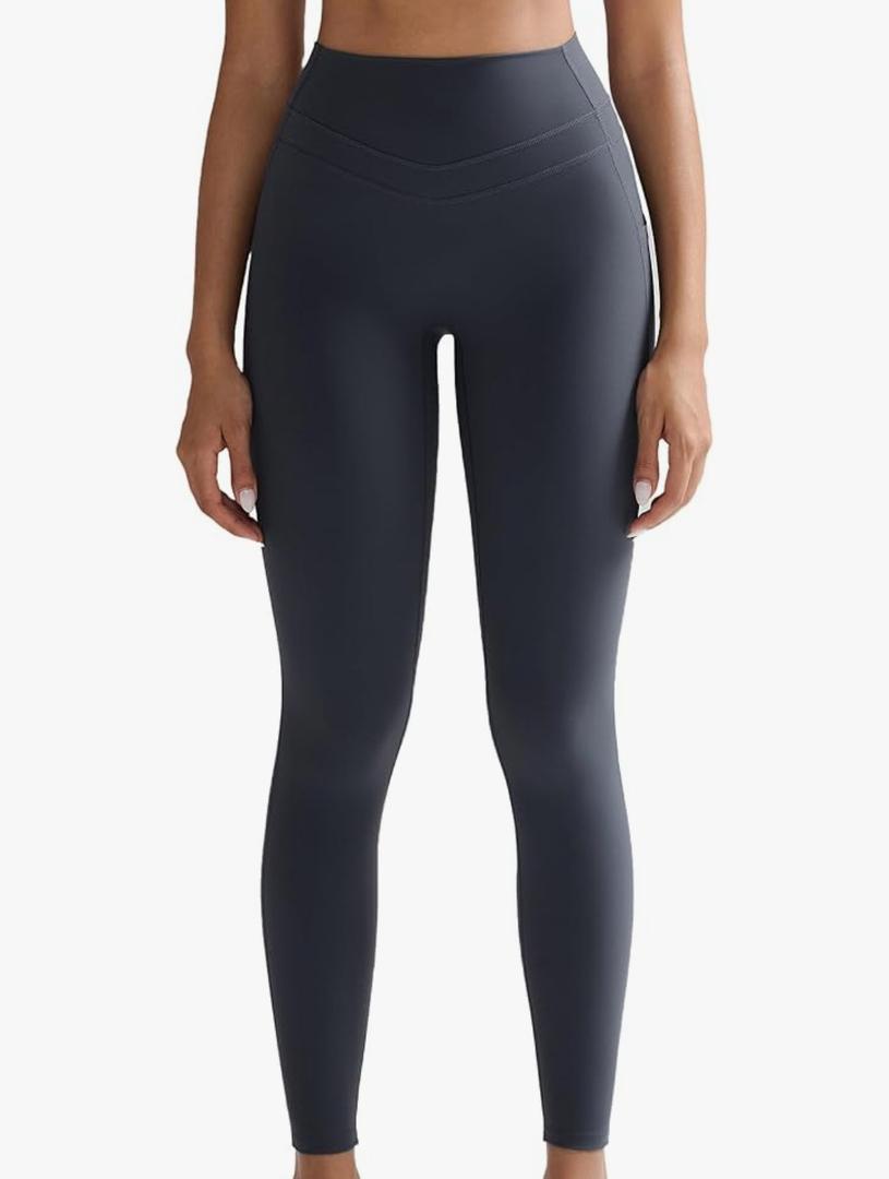 RUNNING GIRL Compression Leggings with Pockets for Women Tummy Control Leggings No Front Seam Workout High Waist Yoga Pants Size L